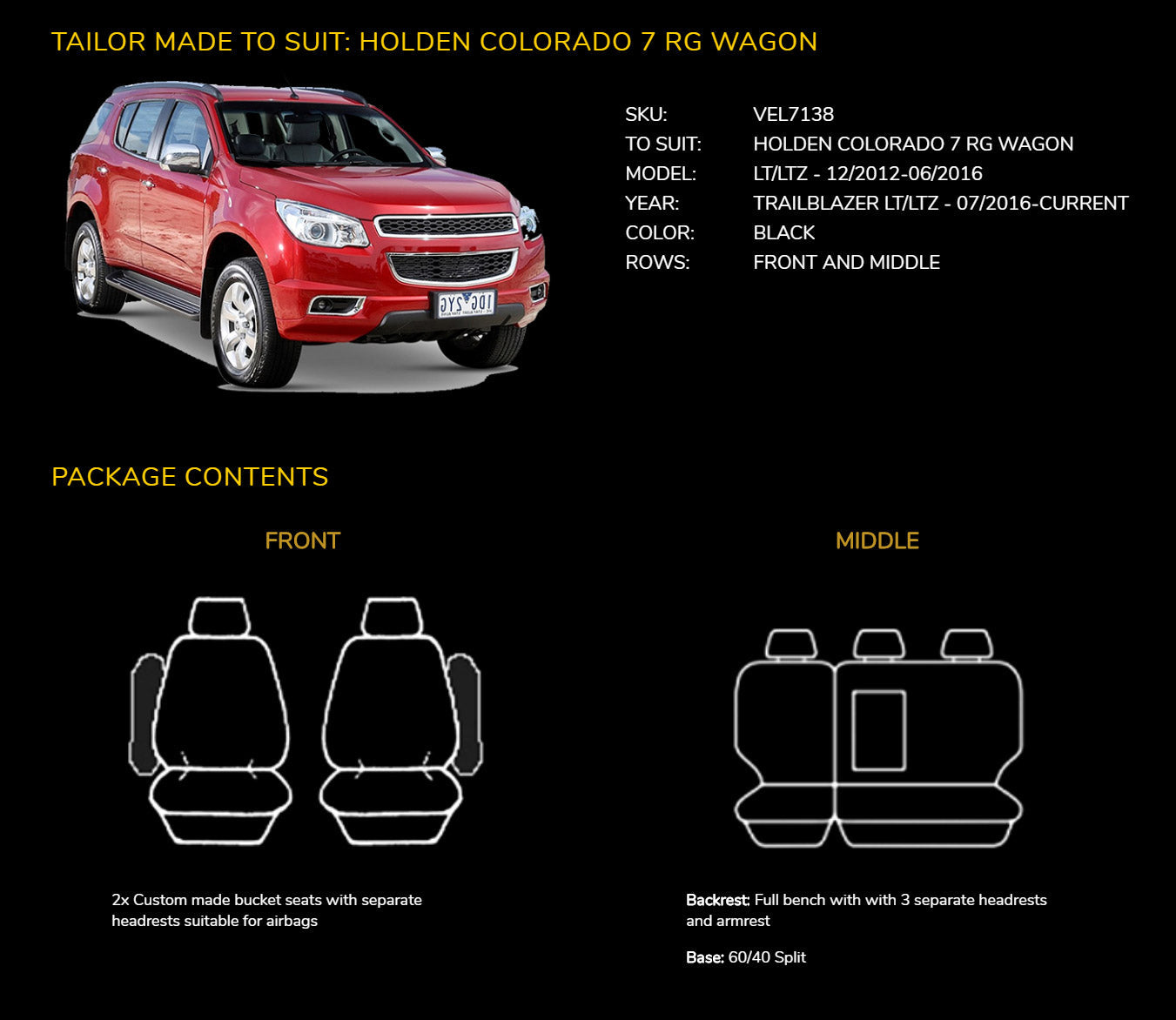 Holden Colorado 7 RG Wagon / Trailblazer RD Wagon